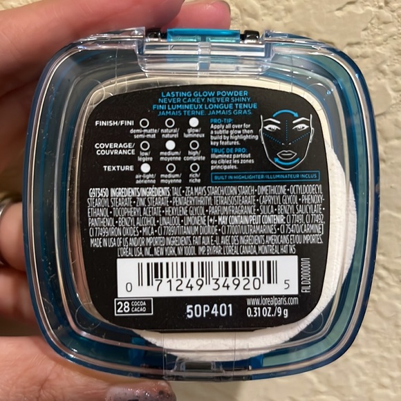 L’oreal Paris Infallible Pro Glow Pressed Powder 28 Cocoa Cacao - Picture 2 of 2